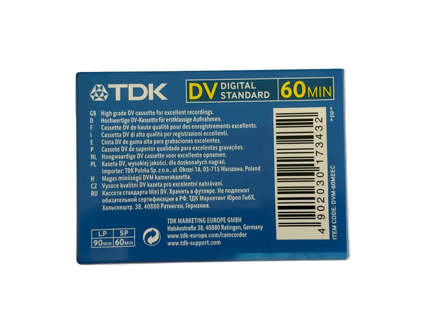 Nieuwe TDK MiniDV Tape - 60 Minuten