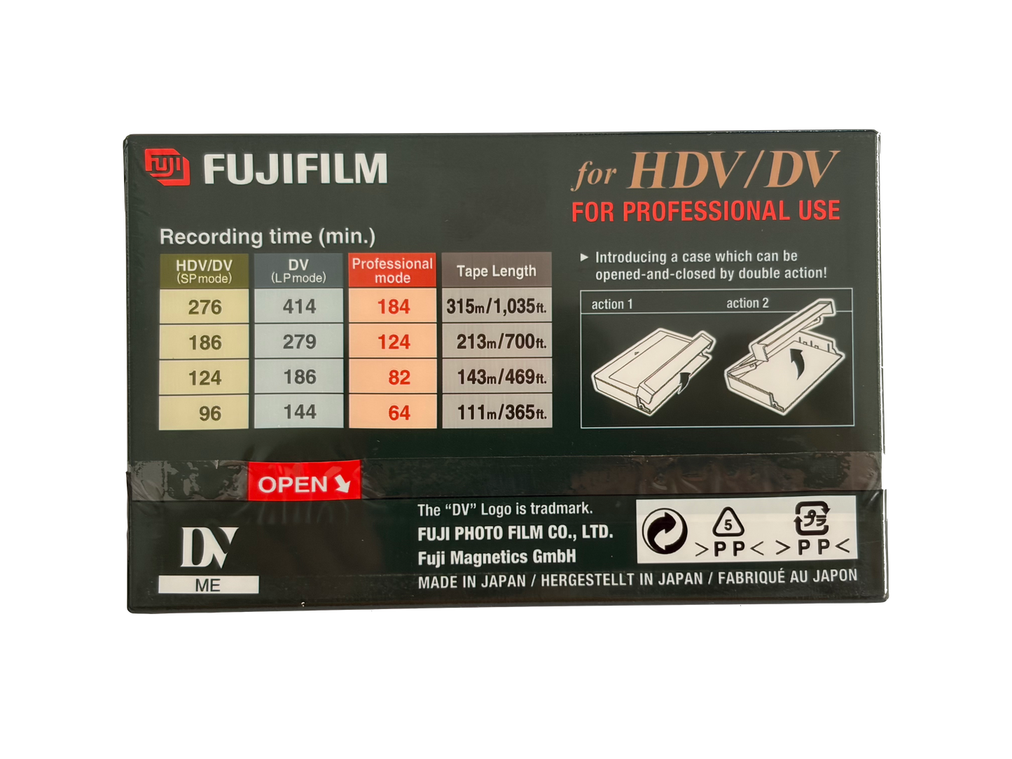 Nieuwe Fujifilm HDV / DV Tape 96 Minuten