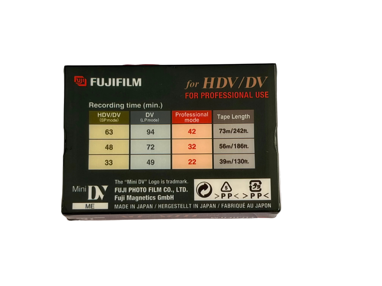 Nieuwe Fujifilm HDV / MiniDV Tape 48 Minuten